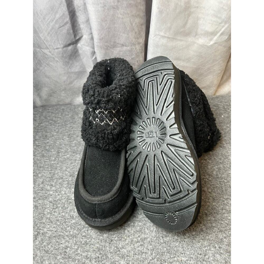 UGG Classic Ultra Mini Braid Slip-On Sheepskin Boots Booties Black 5 NEW $160 - Picture 6 of 8